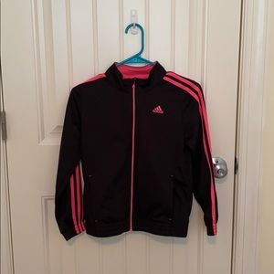 Adidas Black and Pink Track Suit Jacket.